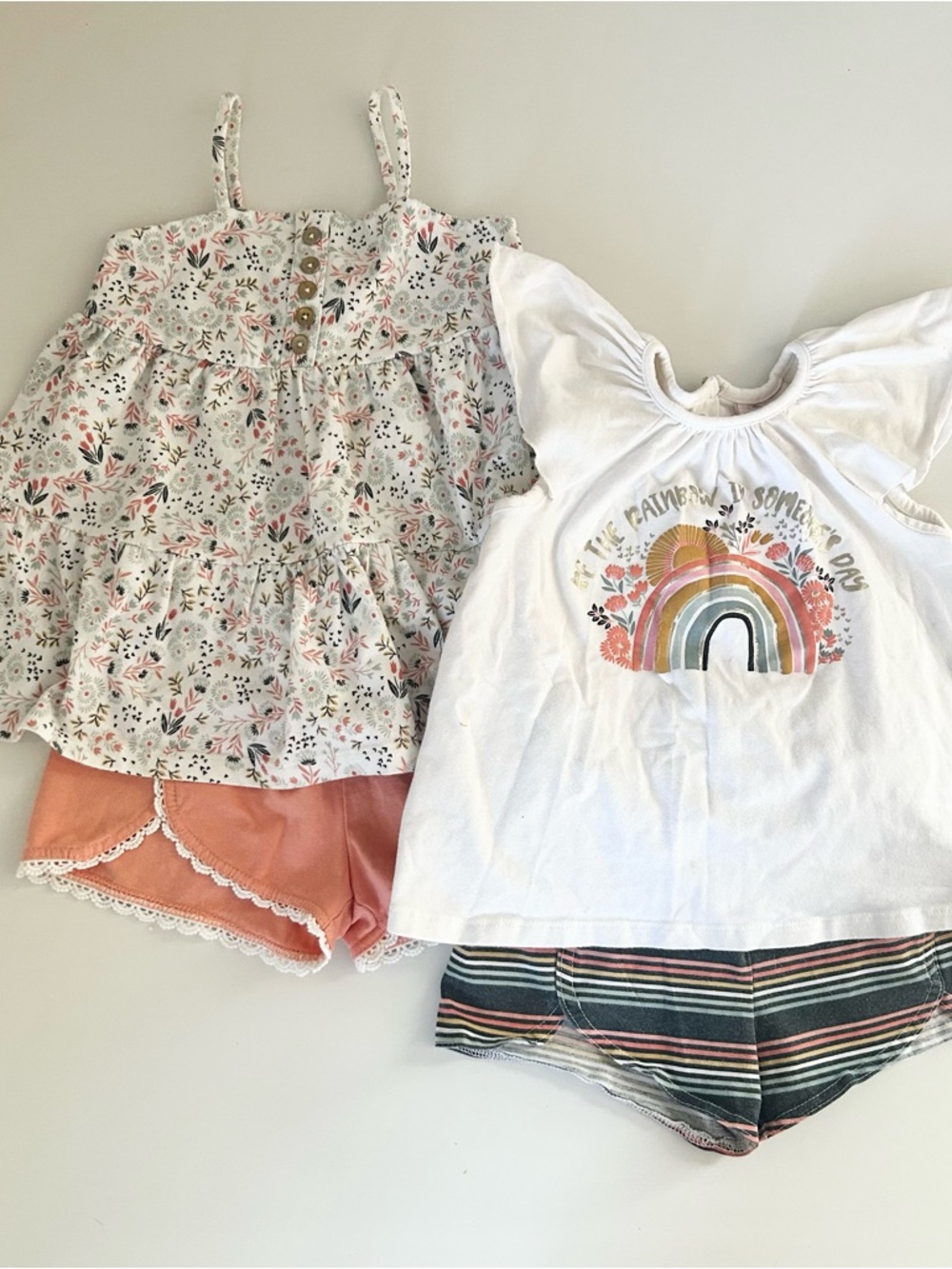 Toddler Girls Rainbow Connections Summer Outfit Bundle
